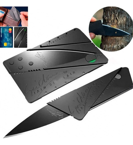 Tática Hz Card Knife2 Liso - Black