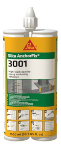 Sika Anchorfix 3001 Adhesivo Epoxi 600ml Anclaje Alto Desemp