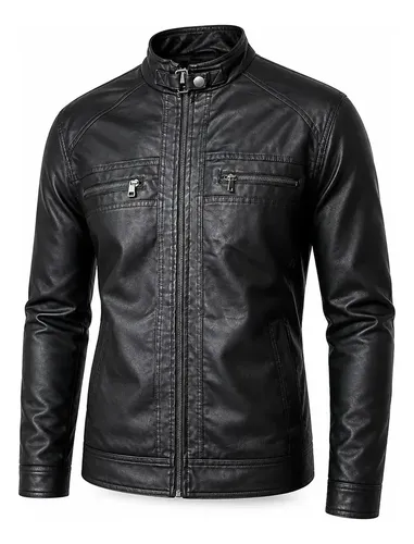 Jaqueta De Couro Masculina Slim Frio Resistente Forrada