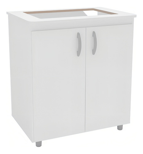 Balcão De Cozinha Floreal 2 Portas Para Cooktop Branco