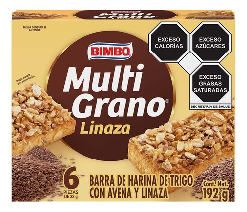 3 Pzs Bimbo Barras De Cereal Trigo Avena Y Linaza Multigrano