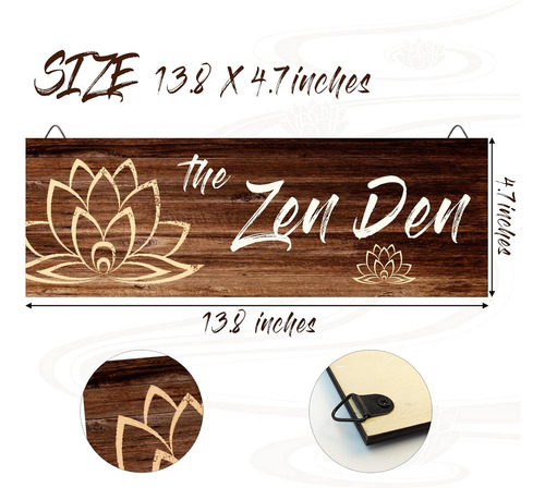 Señal De Pared De Madera The Zen Den , 13.7 X 4.7 Pul...
