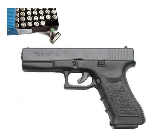 Pistola Fogueo Bruni Gap (glock) + Caja Fogueo 9 Mm