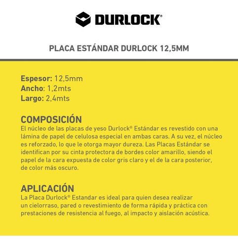 Placa Durlock 12,5 Mm Estandar