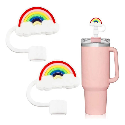 Tampa De Proteção Canudo Copo Stanley 10 Mm Modelos Variados Arco-íris