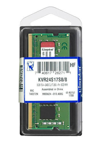 Memoria Ram Ddr4 Para Laptop Kingston 8gb 2400 Mhz Oferta!!