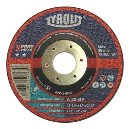 Disco De Corte Tyrolit Xpert  115mm X 1.6mm 41x-16-9000 X 10