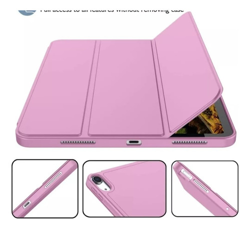 Funda Smart Cover Samsung Tab S9 Fe Plus 12.4 + Vidrio Rosa