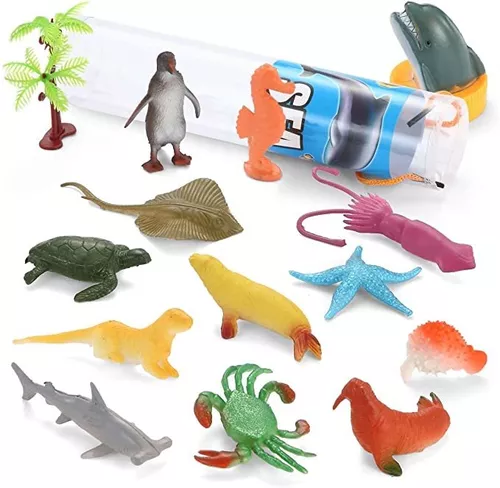 Yeonha Toys Figura de animales, 80 piezas de mini animales de la selva de  safari y animales de granja, juguetes realistas de vinilo salvaje, juguetes