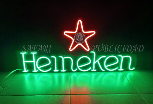 Cartel Heineken En Neón Led - Luminoso - Deco - Logos