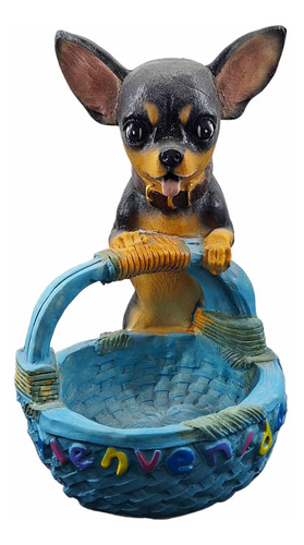 Perro Chihuahua Decorativo Macetero, Resina 30 Cm 