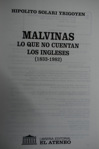 Malvinas: Lo Que No Cuentan Los Ingleses (1833-1982) C269 (Usado)