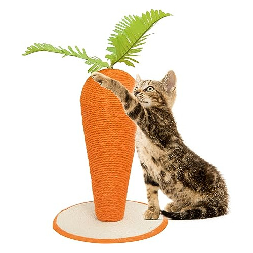 Cat Scratching Post 16.93 In Carrot Type Natural Sisal Cat S