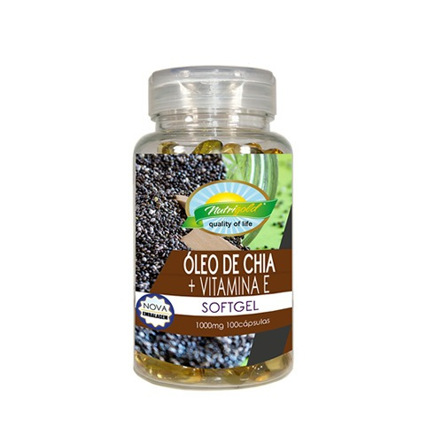 Óleo De Chia + Vitamina E Softgel 100 Caps. 1000mg Nutrigold