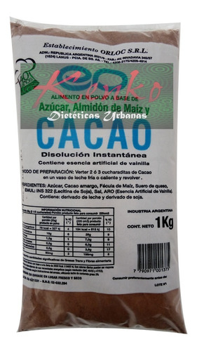 Cacao Dulce Orloc X 1 Kg / Kenko Dieteticas Urbanas/ Almagro