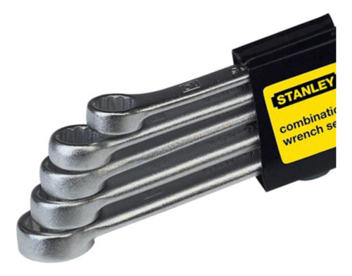 Juego De Llaves Combinadas Sae 5 Piezas Color Cromo Stanley