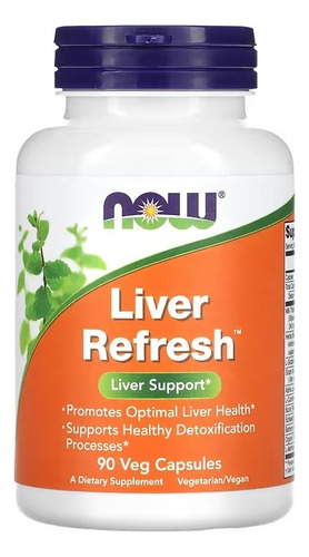 Liver Refresh 90 Cáps Suporte Digestivo Now Foods - Imp Eua Sabor Sem Sabor