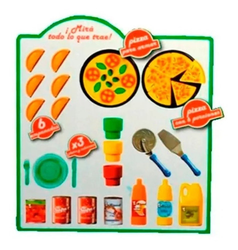 Imagen 5 de 9 de Set De Cocina Juguete Pizzeria 49 Accesorios Lionels