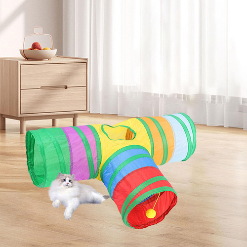 Bunny Tunnel - Juguete Interactivo Portátil Para Gatos, C