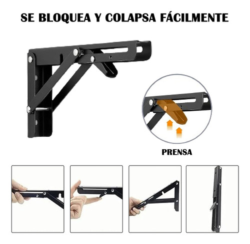 H8 In Estant Soportes, 4 Piezas Mensuales Para Repisa Plegab