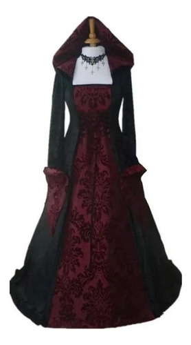 Vestido Gótico Medieval Para Mujer, Vestido De Encaje Vintag