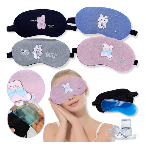 Antifaz Máscara P/dormir Con Gel Refrigerante Relaja Kawaii