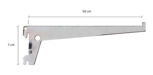 Imagem 4 de 6 de Suporte Cremalheira Simples Prateleira Zincado 50cm - Kit6