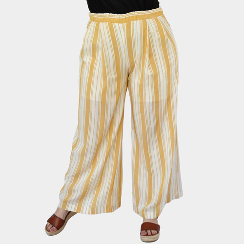 Pantalón Pierna Amplia En Talla Extra, Modelo 7164 (amarillo