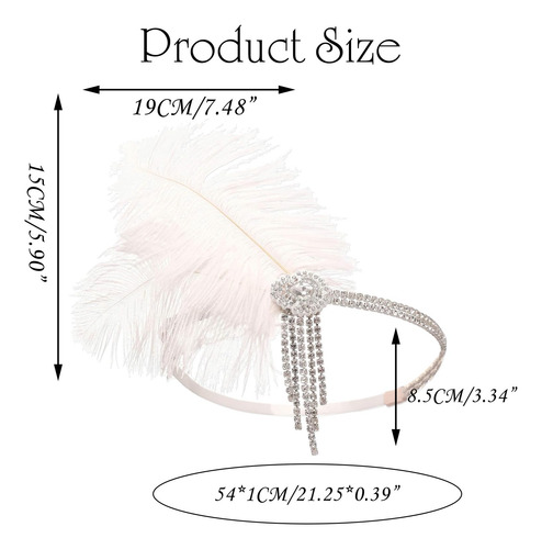 Naiska 1920 - Diadema De Plumas Con Forma De Flapper Para Mu