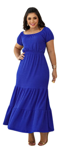 Vestido Longo Feminino Moda Evangélica P Ao Plus Size 