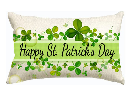 Lahl St.patrick's Day Throw Pillow Cover,green Clover Happy