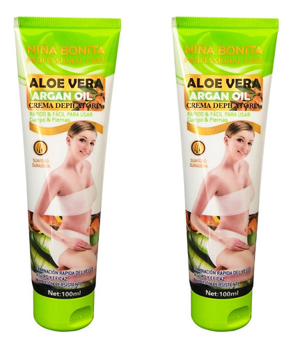 2 Crema Depiladora Niña Bonita Professional Care Aloe Vera