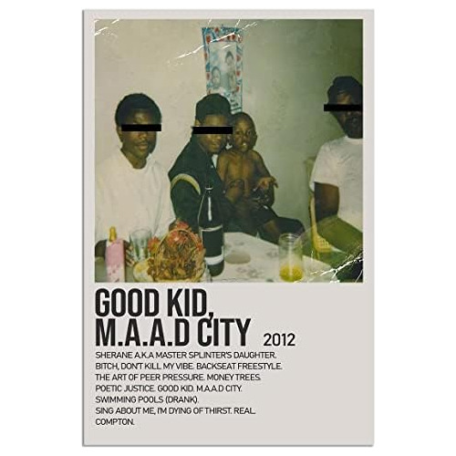 Kid, M.a.a.d City  Kendrick Lamar, Decoración De Pared...