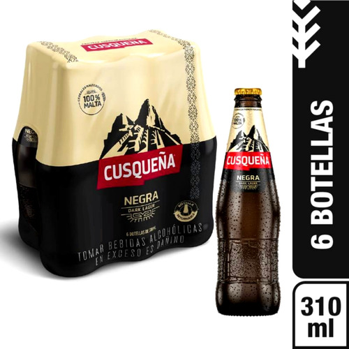 Cerveza Cuzqueña Negra Six Pack X 310 Ml - mL a $37