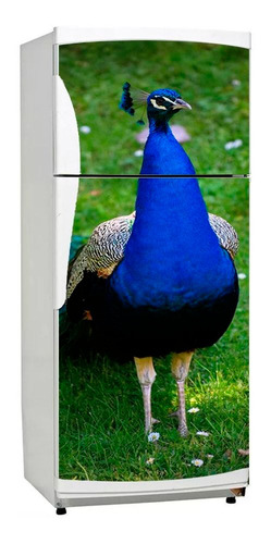 Vinilo Para Heladera Pavo Real Animal Natural Color Pluma M2