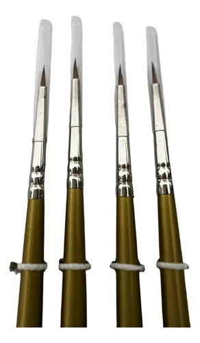 Imagen 3 de 4 de Set Pinceles Ultra Fino Liner Delineador X 4 / Lauacu