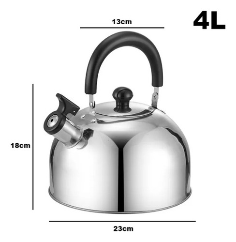 Tetera De Acero Inoxidable Para Hervir En La Estufa Plateada