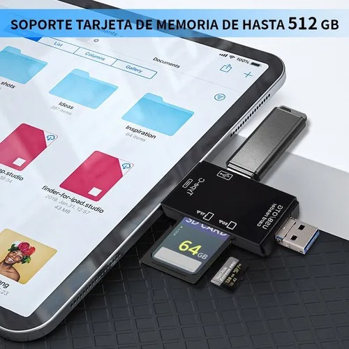 Adaptador 3 En 1 Lector Tarjetas Sd Y Micro Sd, 2.0 Usb