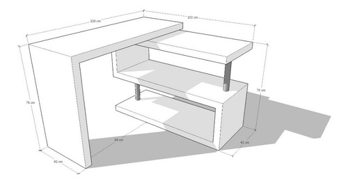 Imagen 3 de 7 de Escritorio Moderno Ref Giratorio° 2.0 Lacado Poliuretano