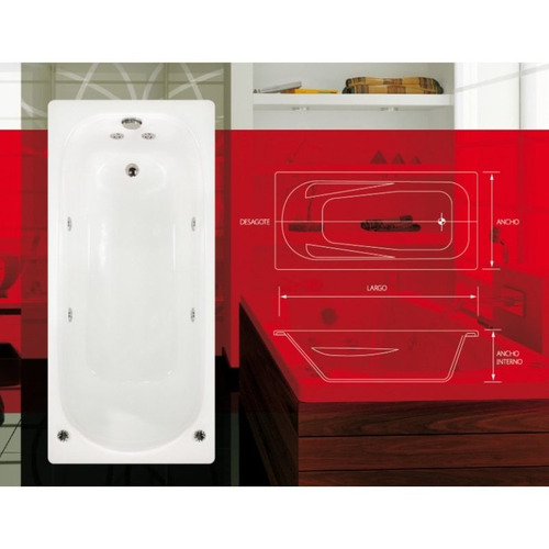 Imagen 2 de 4 de Hidromasaje Shawer Irma 70 Plus 160 X 70x 54 8 Jets Gel Coat