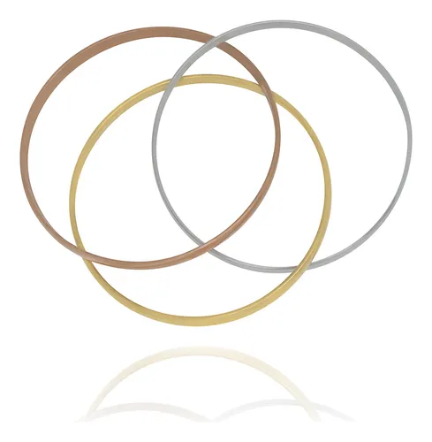 comprar Bracelete Aço Inox Triplo Color Cruzado Não Risca E Escurece