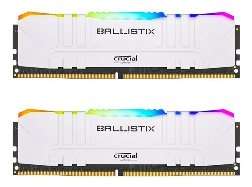 Memoria RAM Ballistix RGB gamer color white 16GB 2 Crucial BL2K8G32C16U4WL