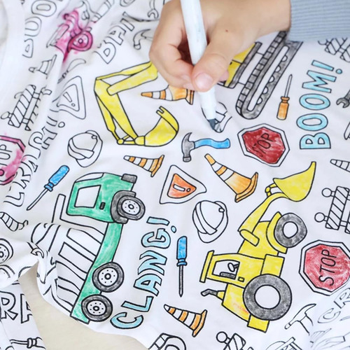 Pijamas Infantis Para Colorir Para Crianças Com Marcadores