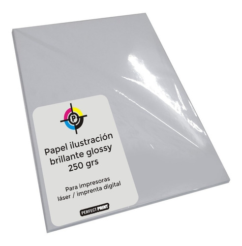 Papel Ilustracion Oficio Brillante 250 Grs 100 Hojas Laser