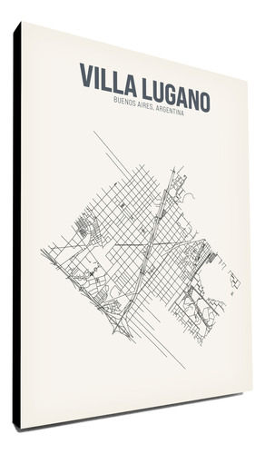 Cuadros Mapas 40x30cm Barrios Ciudades - Pedí El Que Quieras