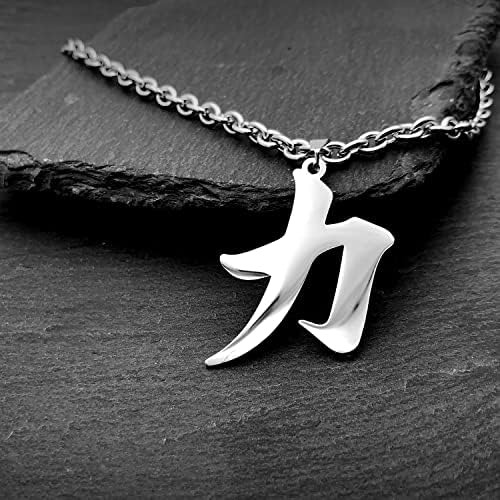 Colar Com Pingente De Kanji De Força Japonesa Wchama Para M