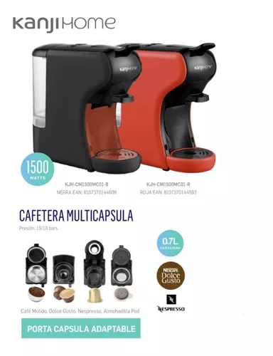 Cafetera Multicapsula Kanji Compatible Nespresso Dolce Gusto