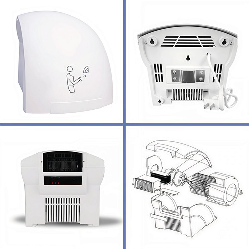Secador De Mãos Elétrico Sensor Automático 1800w 220v. Branco