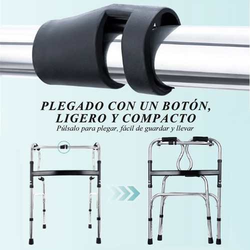 Andadera Acero Inoxidable Multifuncional Con Asiento Rueda
