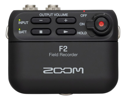 Grabadora de audio Zoom F2 y micrófono negro Lapela F2/b/120gl